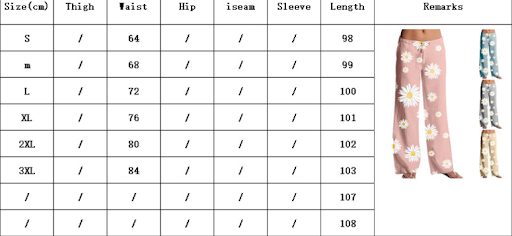 Title 1, New Printed Daisy Casual Wide-Leg Trousers, Com...
