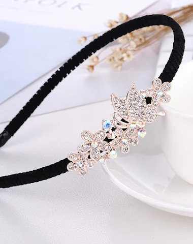 Rhinestone Bow Headband for Women, - 1