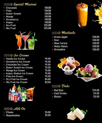 Infinity Cafe menu 