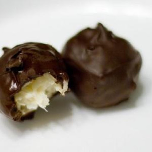 These almond chocolate balls are a delicious homemade version of the popular Almond Joy candy bar.