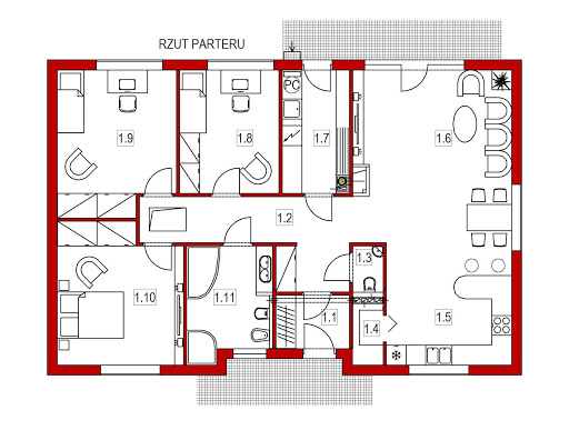 Domek Mokka 053 ES - Rzut parteru