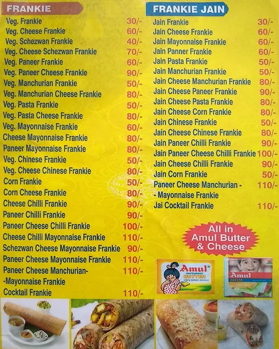 Nandu Dosawala menu 