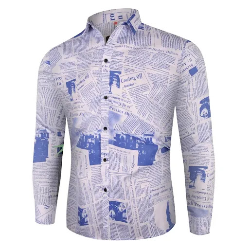 Title 2, Trendy Fashion Hollow Printed Mens Long Sleeve...