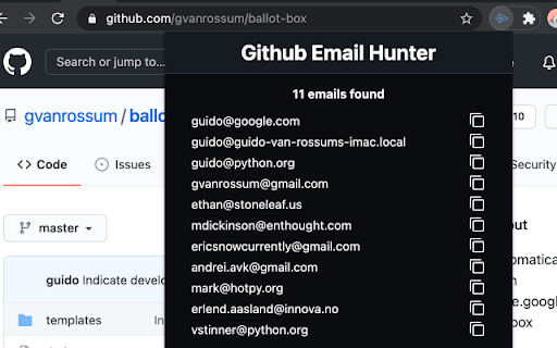 github email hunter