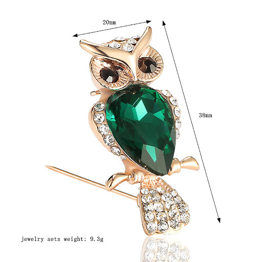 Title 1, Alloy Brooch Diamond-studded Animal Owl, a styl...