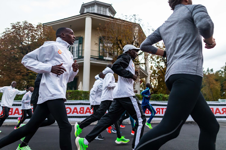 World marathon record holder Eliud Kipchoge running on the course./COURTESY