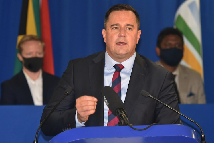 DA leader John Steenhuisen has taken aim at President Cyril Ramaphosa. File photo.