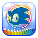 Icon Blue Hedgehogs Coloring.