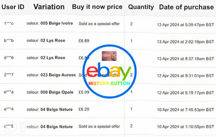 eBay Sold History Button - See Item Purchase History small promo image