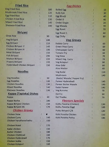 Flavours Hut menu 