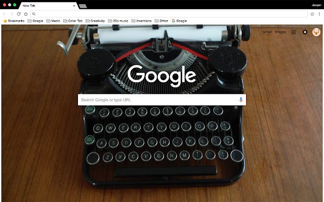 Underwood Typewriter chrome extension