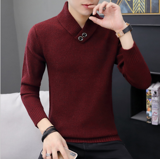 Title 2, Mens Lapel Pullover Sweater for ultimate comfo...
