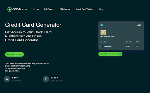 CCValidator - Credit Card Generator