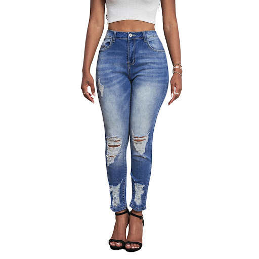 Title 14, New Gradient Ripped High-Waist Womens Cropped ...