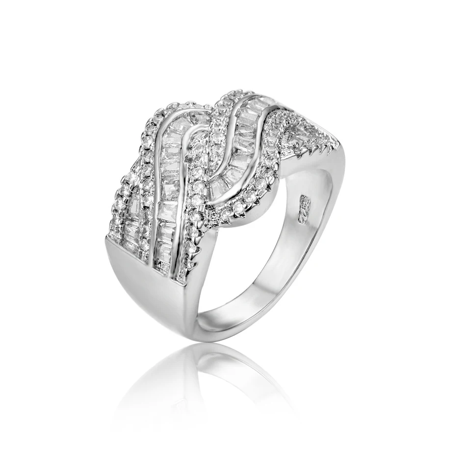 Damesmode Eenvoudige Zirconium Twisted String Ring. Een stijlvolle, eenvoudige ring, perfect voor dagelijks gebruik of als cadeau. Betaalbare mode.