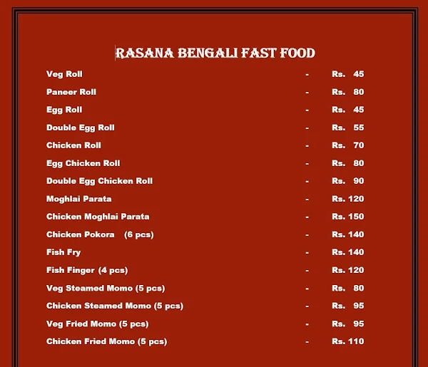 Rasana menu 