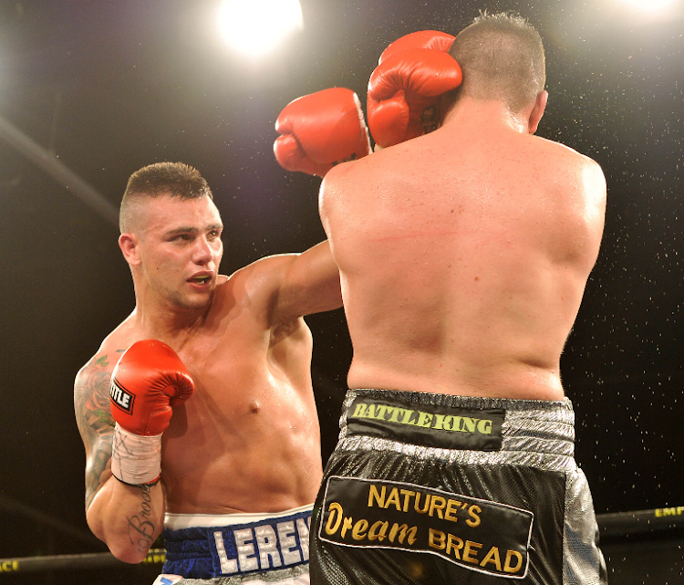 Kevin Lerena (L) takes on Ryad Merhy in WBC bridgerweight title eliminator on Saturday night.