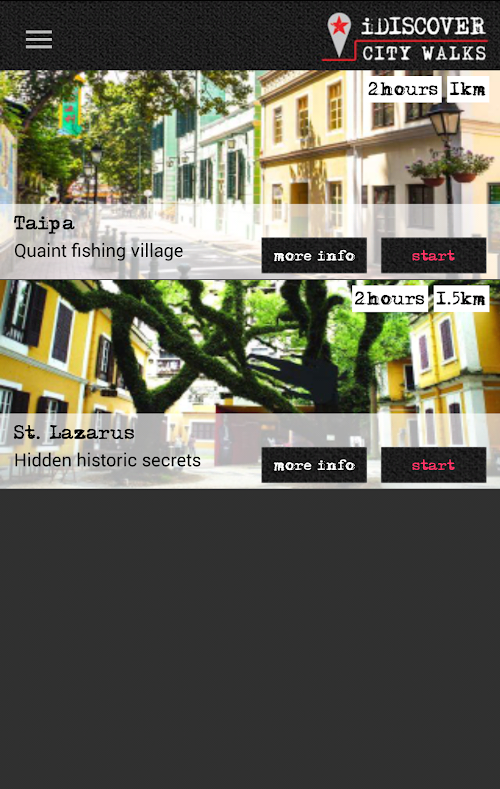 Android application iDiscover Macau City Walks screenshort