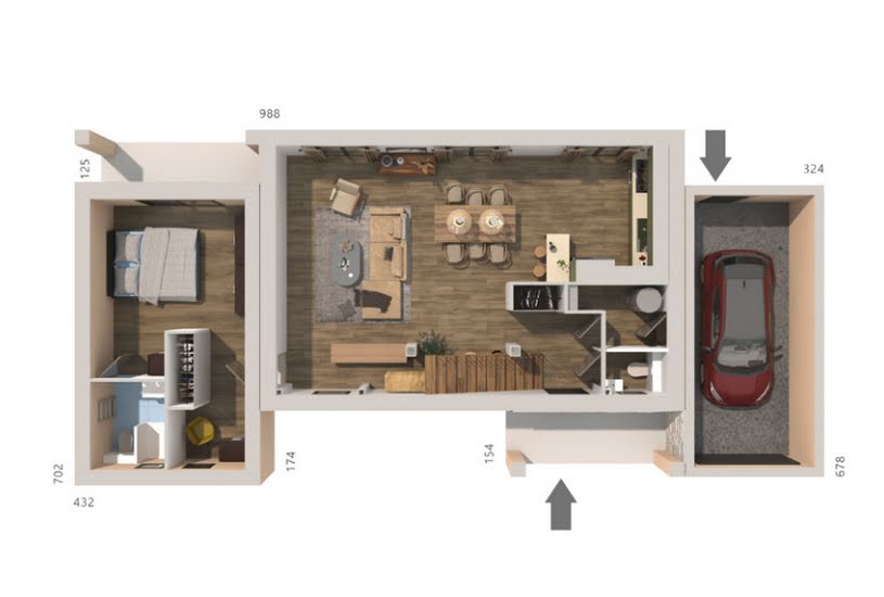  Vente Terrain + Maison - Terrain : 1 550m² - Maison : 120m² à Gignac (34150) 