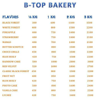 B-Top Bakery menu 1