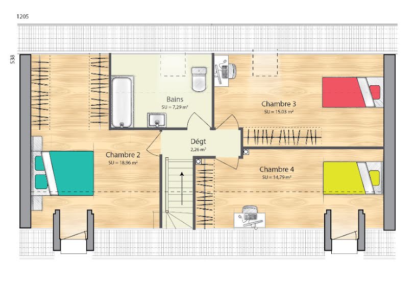  Vente Terrain + Maison - Terrain : 550m² - Maison : 90m² à La Chapelle-la-Reine (77760) 