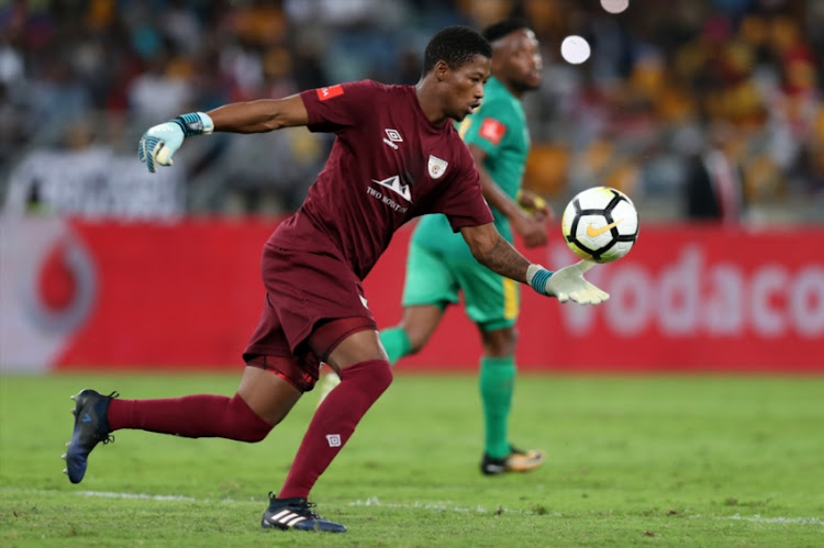 Virgil Vries Goalkeeper of Baroka FC during the Absa Premiership match between Kaizer Chiefs and Baroka FC at Moses Mabhida Stadium on September 30, 2017 in Durban, South Africa.