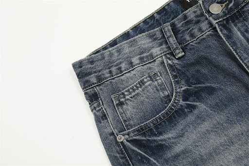 Title 3, Mens Fashion Retro Washed Worn Jeans Comfortab...
