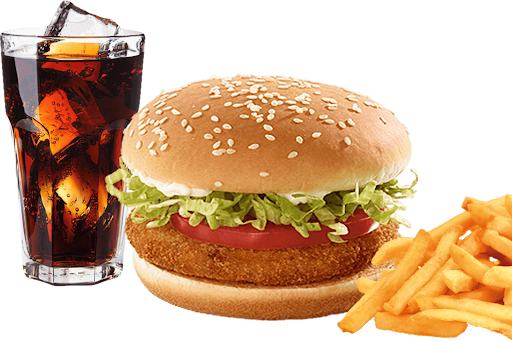 Chicken Burger With Fries And Coke [250 Ml]