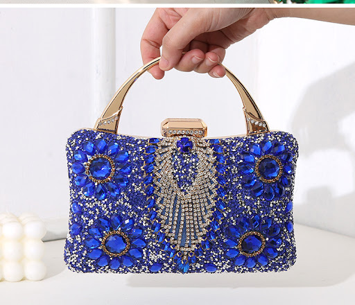 Title 7, New Metal Handheld Handmade Diamond Inlaid Dinn...