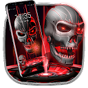 Download 3D Red skull - lock  theme Install Latest APK downloader