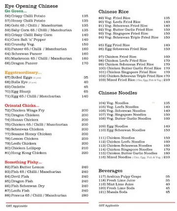 Le Charcoal Xpress menu 