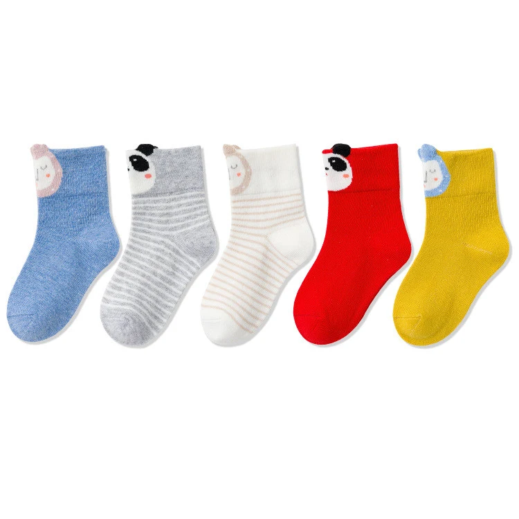 Calcetines de tubo de dibujos animados para niños Caja de calcetines de algodón para bebés y niñas Cómodos y divertidos, ideales para el uso diario.