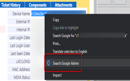 Google Admin Device Search