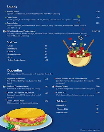 The Blue Plate menu 