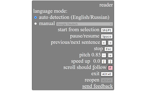 Read aloud with auto language detection