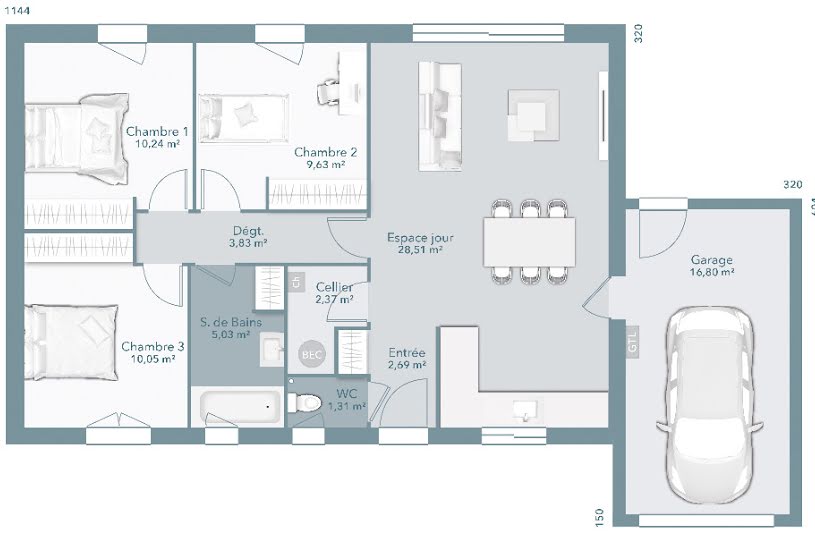  Vente Terrain + Maison - Terrain : 520m² - Maison : 73m² à Fronton (31620) 