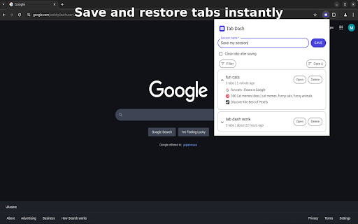 Tab Dash - Smart Tab & Session Manager