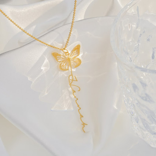 Title 4, DIY Design Name Butterfly Necklace Personalized...
