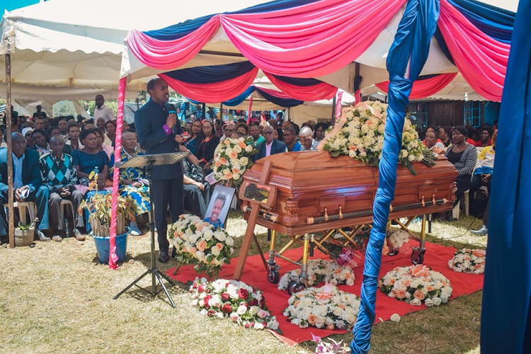 The funeral proceedings of the murdered Limuru teacher in Limuru constituency.