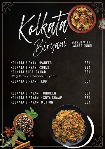 Dumb Biryani menu 