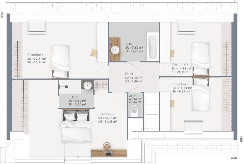  Vente Terrain + Maison - Terrain : 830m² - Maison : 150m² à Saint-Ouen-du-Breuil (76890) 