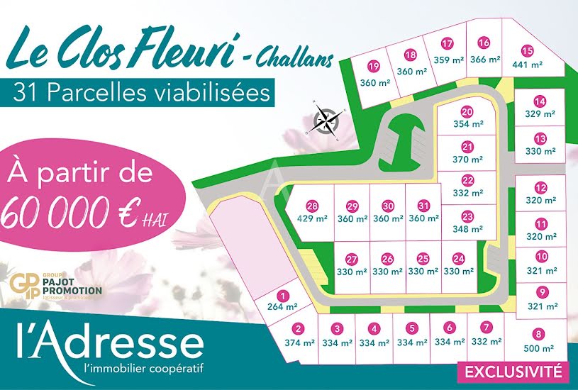  Vente Terrain à bâtir - 429m² à Challans (85300) 