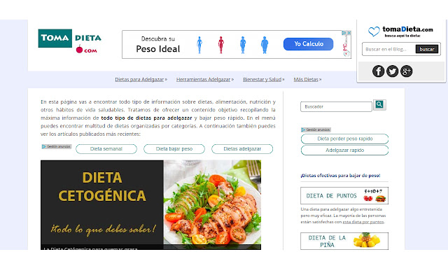 Dietas para adelgazar chrome extension