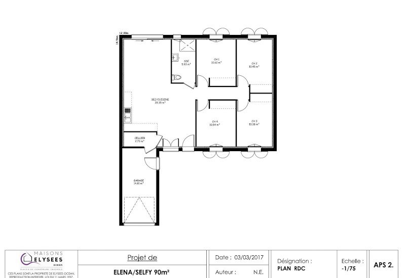  Vente Terrain + Maison - Terrain : 420m² - Maison : 118m² à Bourgneuf (17220) 