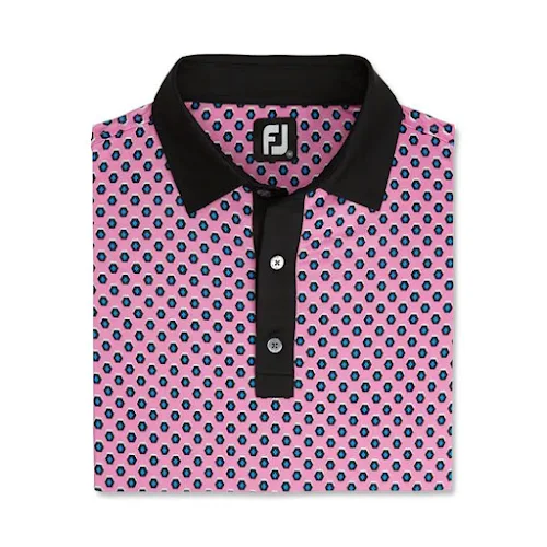 Áo FJ Geometric Print Lisle, Self Collar - 87589