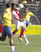 SPECTACLE: Mamelodi Sundowns defender  Punch Masenamela during their match at Lucas Moripe Stadium.  PHOTO: ANTONIO  MUCHAVE