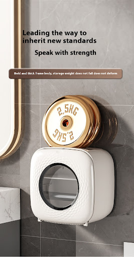 Title 2, Punch-free Wall-mounted Toilet Tissue Box Wall-...