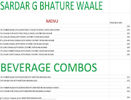 Sardar G Bhature Wale menu 1