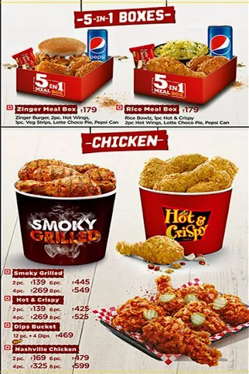 KFC menu 