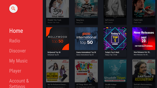 Screenshot Gaana for Android TV